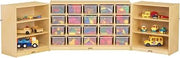 Jonti-Craft 03230JC 20 Cubbie-Tray Triple Fold-n-Lock Storage with Clear Bins