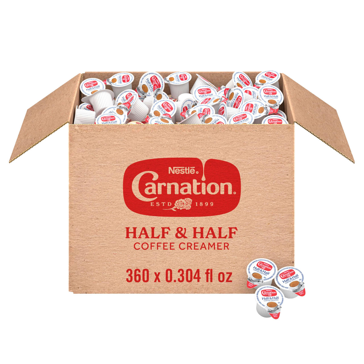 Nestle Carnation Coffee Creamer Half and Half by Coffee Mate – 360 Count (Pack of 1), 360 Count, Pack of 360, Model NES18894