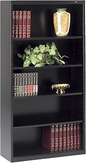 Tennsco Corporation B-66BK Welded Bookcase, 34-1/2" Width x 66" Height x 13" Length, 5 Shelves, Black