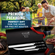 Cutluxe Butcher Knife Set, 12-Inch Brisket, 10-Inch Cimeter, 6-Inch Boning, Gray