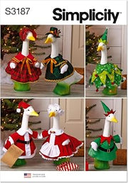Simplicity S3187 Christmas Porch Goose Clothes Sewing Pattern, One Size