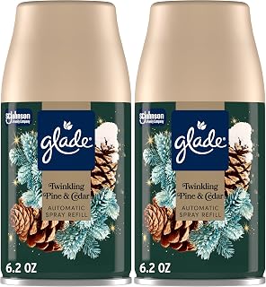 Glade Automatic Spray Refills, Air Freshener, Twinkling Pine & Cedar, 2 x 6.2 oz