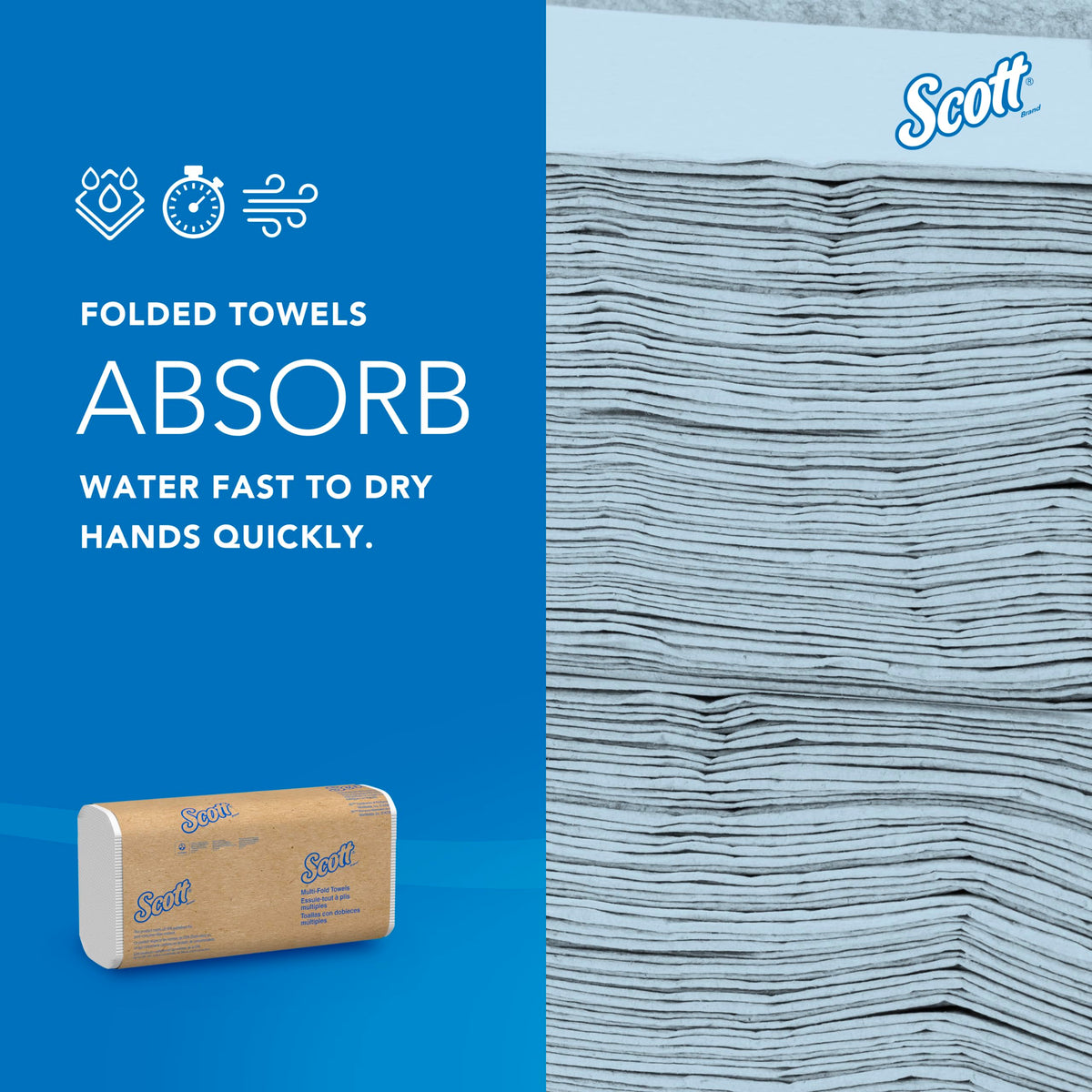 Multifold Paper Towels by Scott Professional – 250 Count (Pack of 16), Paper, White, Pack of 4000, Model 01804