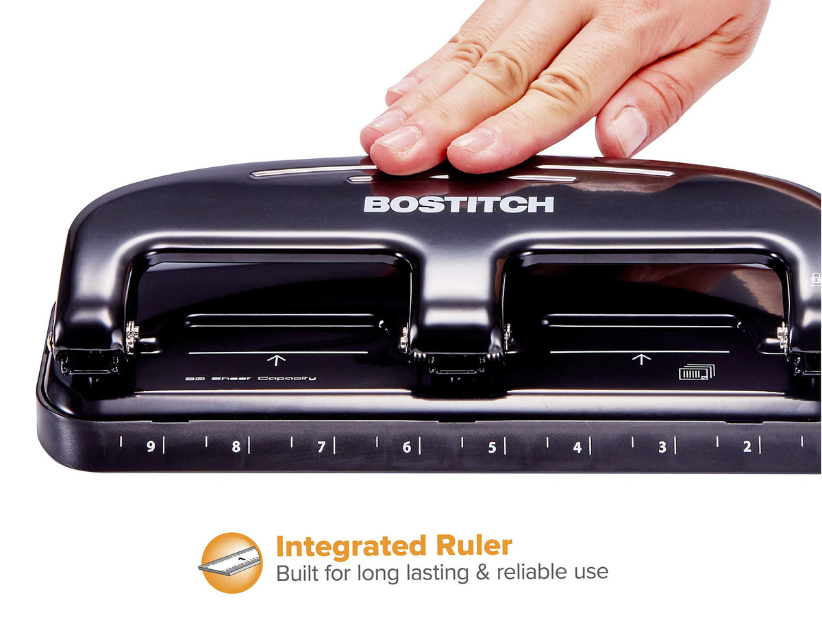Office EZ Squeeze 20 Sheet Standard 3 Hole Punch by Bostitch – Metal