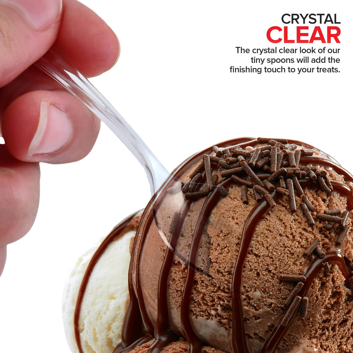Stock Your Home Mini Spoon / Clear / 100 Dessert Spoons