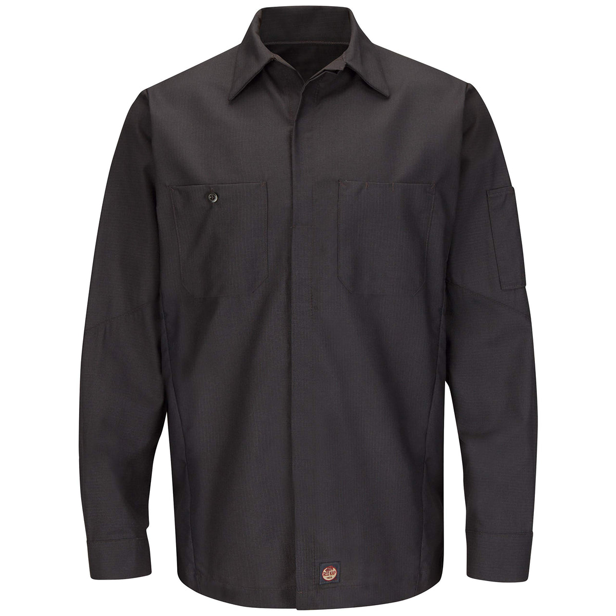 Men's Size Long Sleeve Solid Crew Shirt by Red Kap – XX-Large Tall, Cotton, Charcoal, Model SY10CH LN XXL