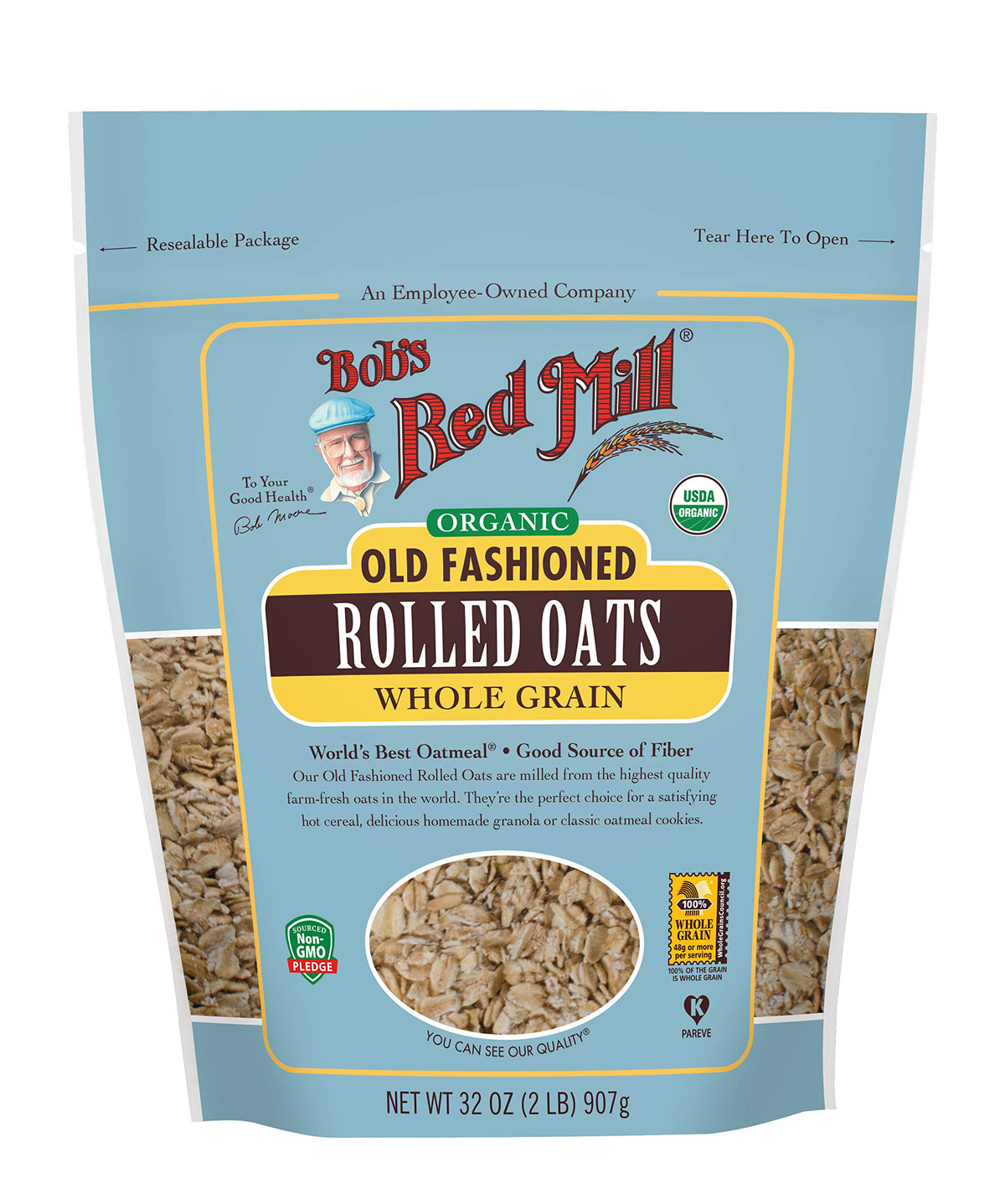 Gluten Free Old Fashioned Rolled Oats by Bob's Red Mill – 32 Ounce (Pack of 4), Pack of 4, Model 1982C324