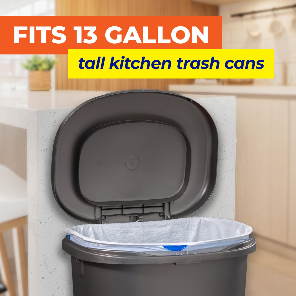 Essentials 13 Gallon Kitchen Trash Bags by Hefty – 120 Count (Pack of 1), 13.0 gallons, PE, White, Model E89168PR