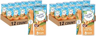 Crystal Light Peach Iced Tea Artificially Flavored Powdered Drink Mix, 72 ct Pack, 12 Canisters of 6 Pitcher Packets (Pack of 2)
