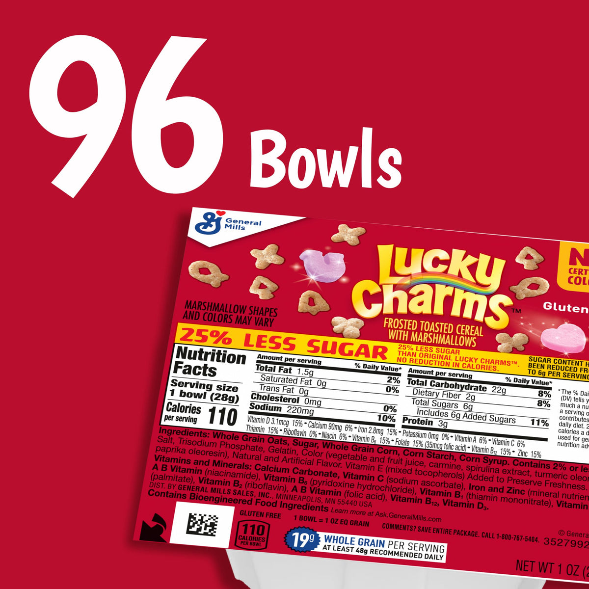 Lucky Charms Original / 1 Ounce (Pack of 96) / 96 Breakfast Foods