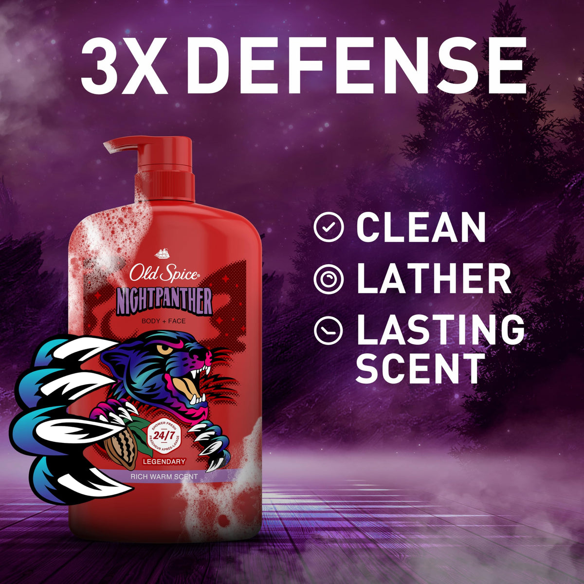 Cleansing Body Wash for Men by Old Spice – 33.4 Fl Oz (Pack of 1), Red, Model 20144687