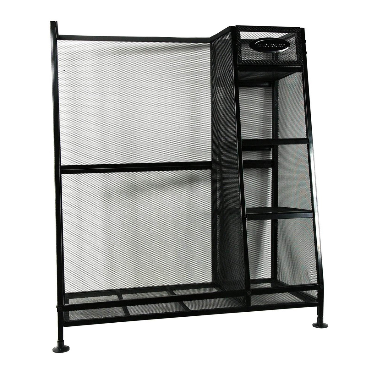 Golf Bag & Golfing Equipment Heavy-Duty Metal Organizer Rack w/ 3 Storage Shelves by Suncast – 1 Pack, Metal, Black, Model GO3216