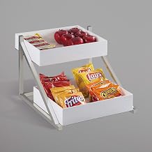 Luxe Collection – Merchandiser – 15.5W x 20.75D x 12.625H – Plastic, White; Metal Frame