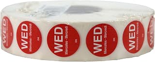 DayMark Safety Systems DuraMark IT110059-3-WED Day of The Week Trilingual Permanent Label, Wednesday, 3/4" Circle, Red (Roll of 2000)