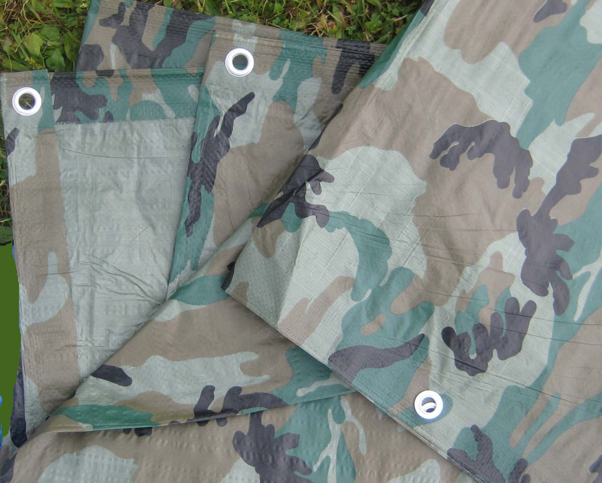 Camouflage/Green Tarp by Tarpsdirect – 8'x10', High Density Polyethylene, Green, Model CAMO8x10