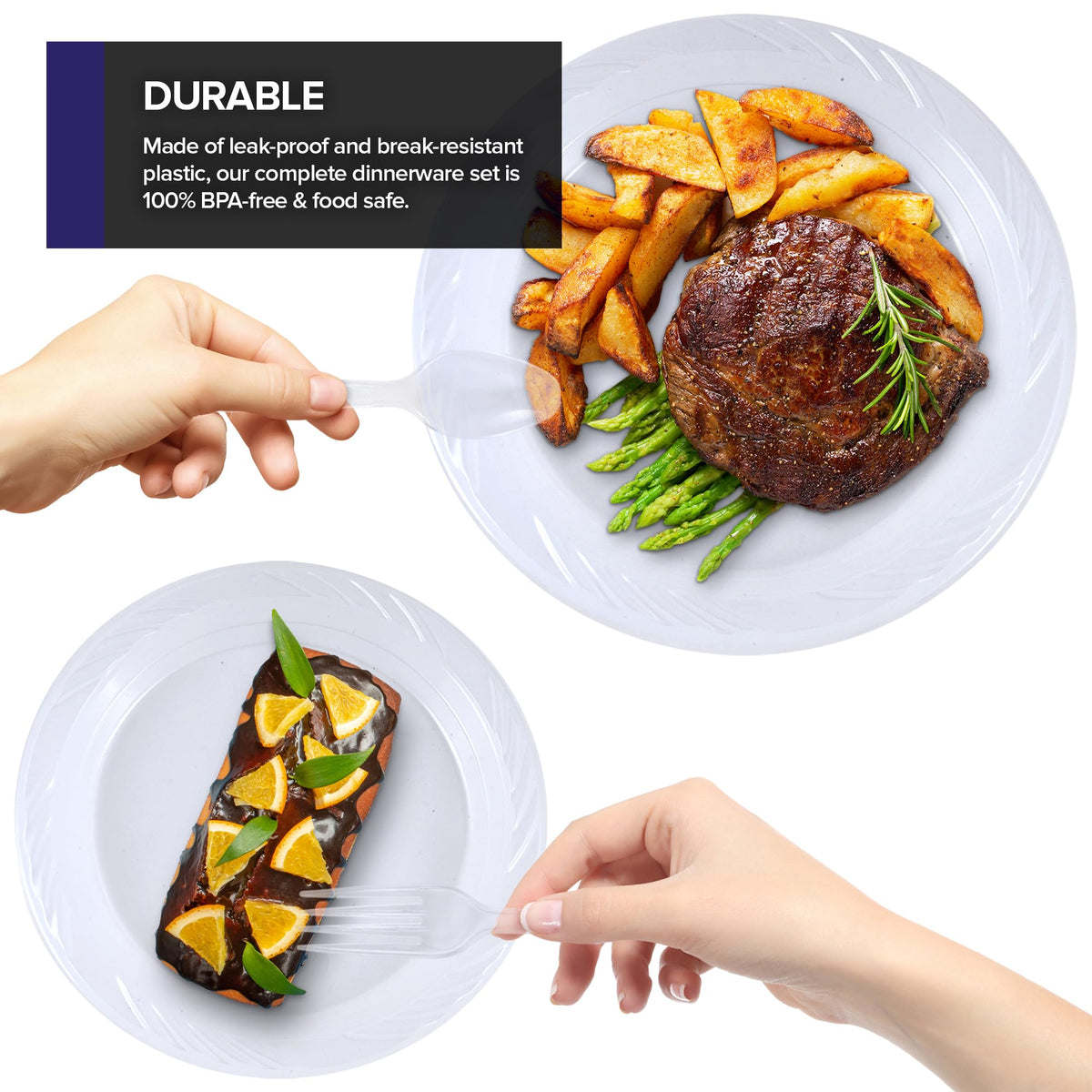 780 Piece Clear Plastic Dinnerware Set by Stock Your Home – 30 Pack Pack of 26, Plastic, Clear, Pack of 780, Model SYH-3685-QV-30CT