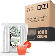 Stock Your Home 9 oz Clear PLA Cold Cups 1000 Pack Disposable Cups for Water Wine Beer Samples