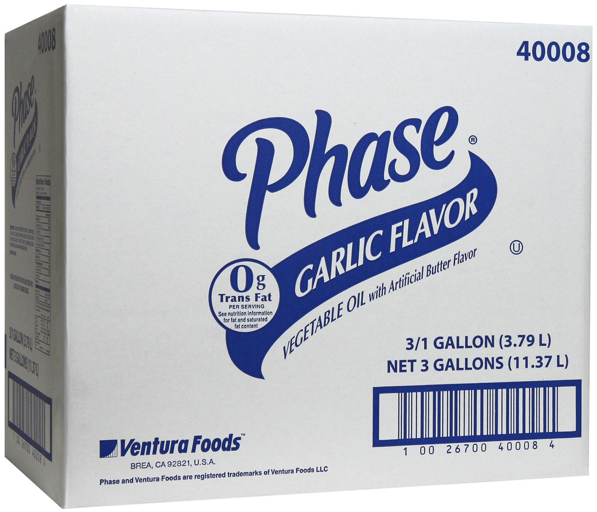 Phase Oil W/ Garlic -- 3 Case 1 Gallon by Ventura Foods – 1 Gallon, Pack of 3, Model 40008