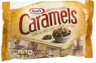Kraft Caramels Individually Wrapped Caramel Candy Snack Bag (11 oz Bags, Vanilla, 132 Oz (Pack of 12)