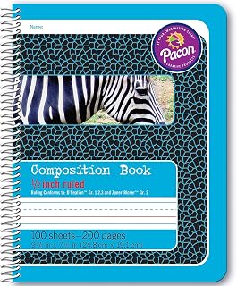 Pacon Primary Composition Spiral Book 1/2-in. Ruled, 100 Sheets, Blue (2429)