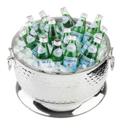 Hive Collection Round Beverage Tub with Base by Tablecraft – Medium, Stainless Steel, Silver, Model 12851