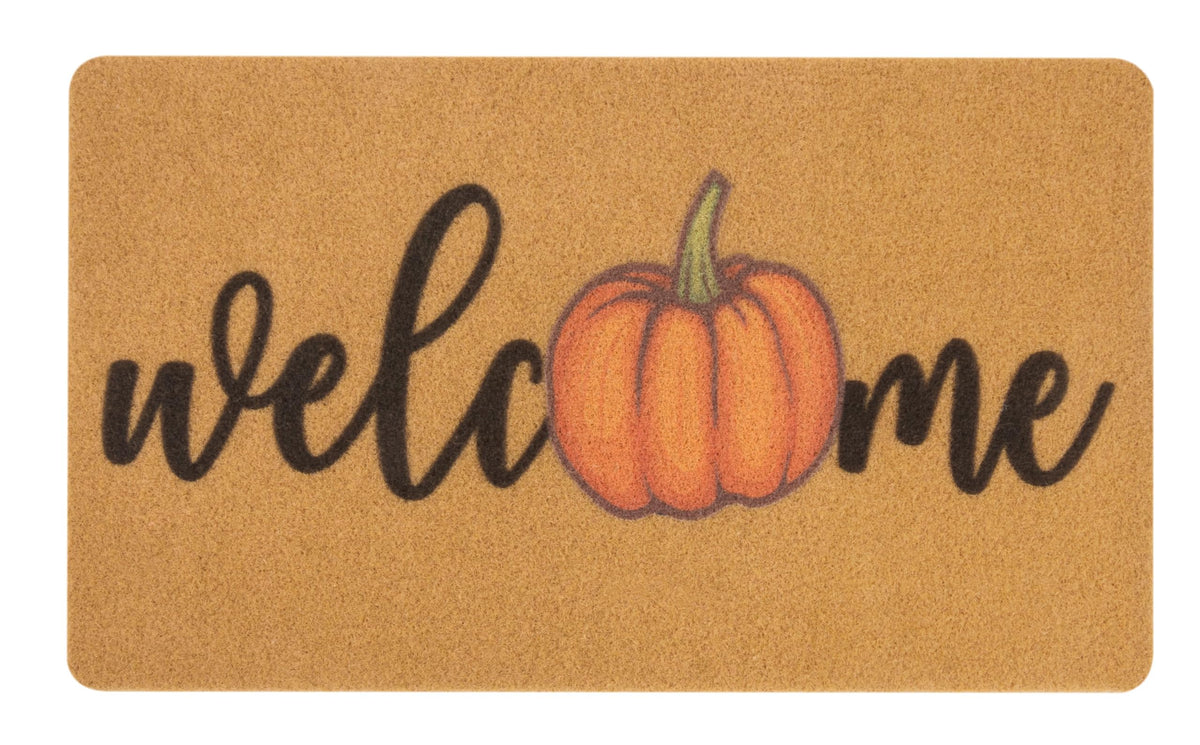 CaySep Pumpkin Welcome Doormat, 17 x 29 Inch, One Pumpkin