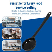 6 Oz Solid Portion Control Spoon by Carlisle FoodService Products – 6 Ounces, Plastic, Black, Model 399003