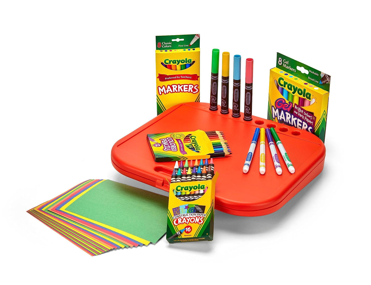 Create 'N Carry Travel Art Set for Kids (75pcs) by Crayola – 1 Count (Pack of 300), Pack of 300, Model 04-6814