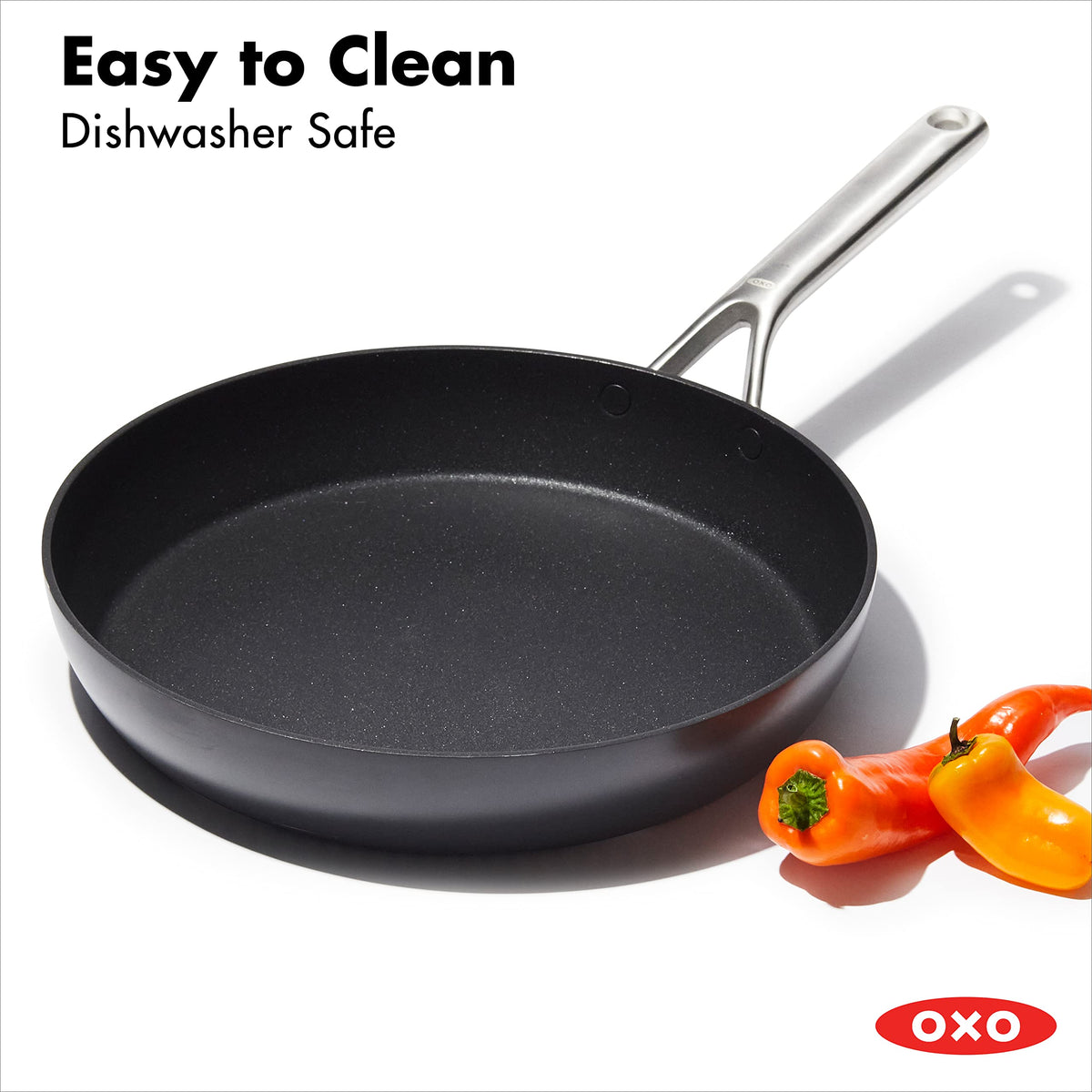 Professional 12" Frying Pan Skillet by OXO – 12" Frying Pan Skillet, 12.0 inches, Ceramic, Black, Model CC004742-001