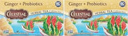 Celestial Seasonings Ginger & Probiotics Herbal Tea, 16 CT (Pack of 2)