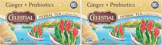 Celestial Seasonings Ginger & Probiotics Herbal Tea, 16 CT (Pack of 2)