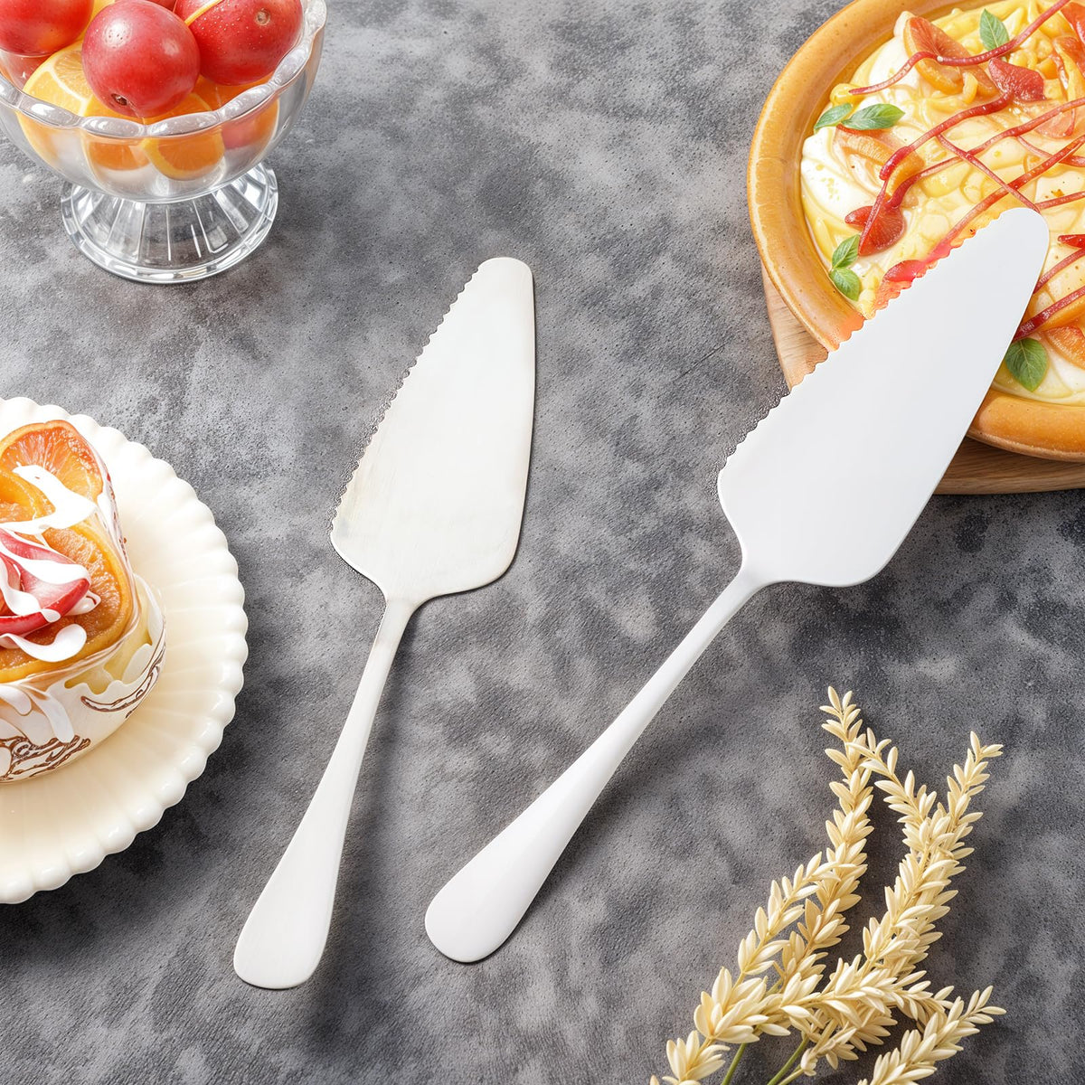 Tobeelec Cake Server Set, Stainless Steel, 9 Inches, Silver, 30 Pack