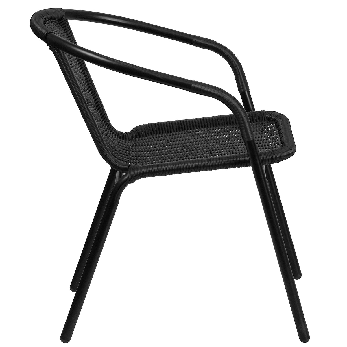 Flash Furniture Black / Set of 4 / Contemporary Patio Dining Chairs