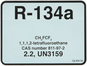 R-134A Color Coded Refrigerant ID Label () by Diversitech – 4.25 x 0.25 x 6.25 inches, Vinyl, Sky Blue, Model 04134