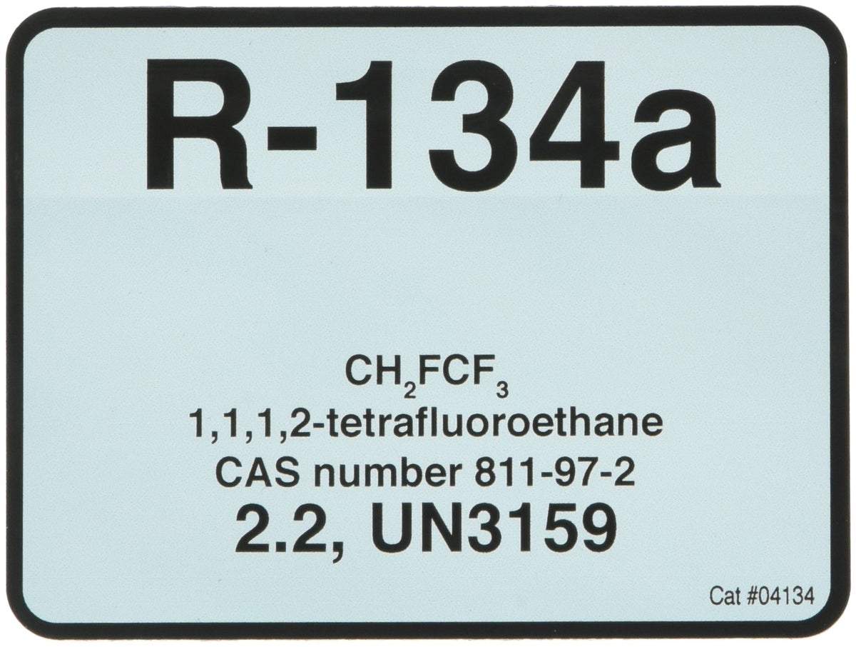 R-134A Color Coded Refrigerant ID Label () by Diversitech – 4.25 x 0.25 x 6.25 inches, Vinyl, Sky Blue, Model 04134