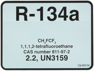 R-134A Color Coded Refrigerant ID Label () by Diversitech – 4.25 x 0.25 x 6.25 inches, Vinyl, Sky Blue, Model 04134