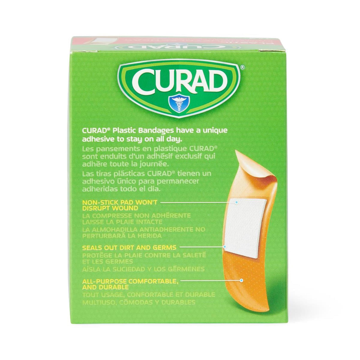 CURAD Plastic Adhesive Bandages by Medline – 1"x3", Plastic, Natural, Pack of 100, Model NON25600Z