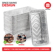 2 Lb Aluminum Foil Mini Loaf Pans (50 Pack) Disposable Small Loaf Pan by Stock Your Home – 50 Pack, 2.0 liters, Aluminum, Silver, Pack of 100