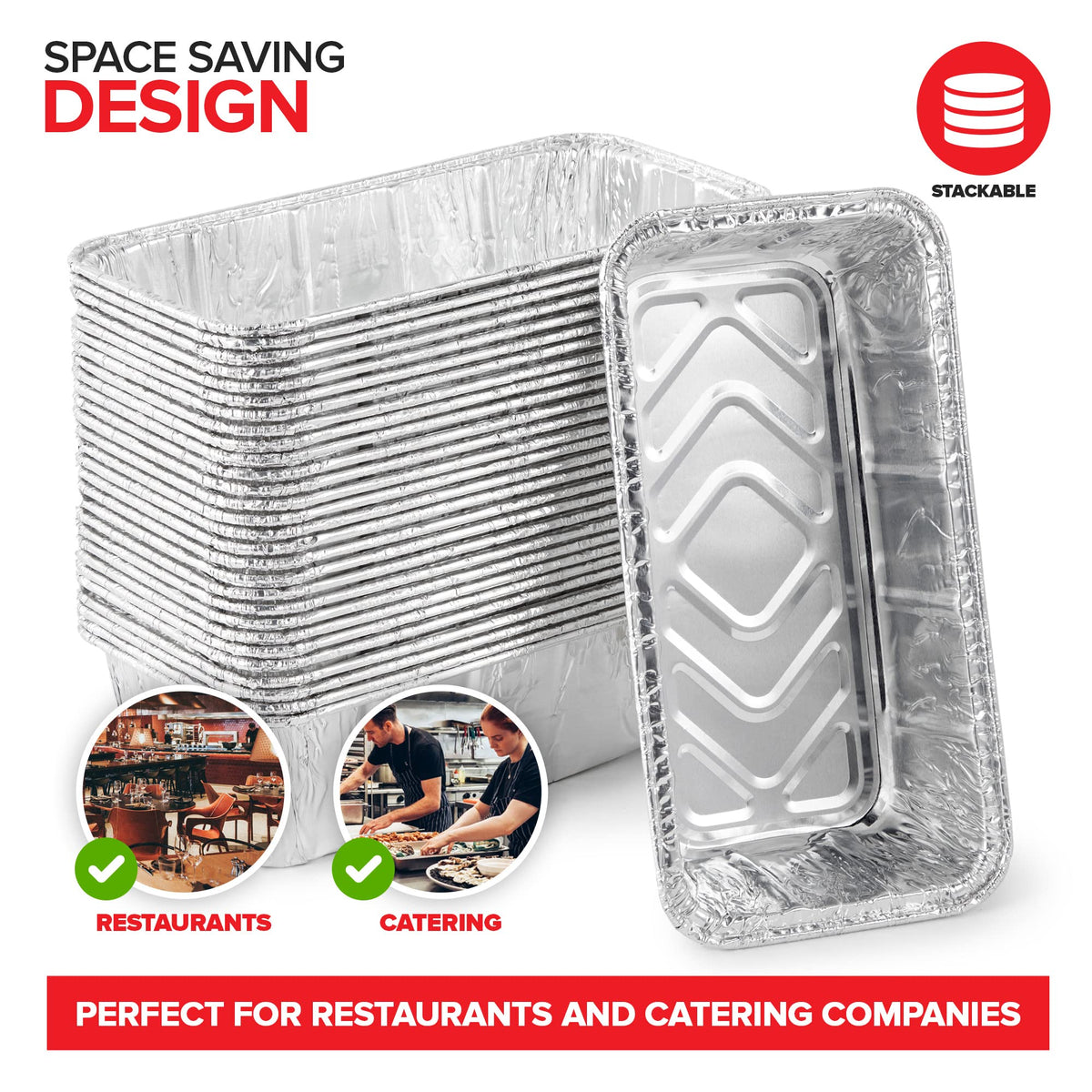 2 Lb Aluminum Foil Mini Loaf Pans (50 Pack) Disposable Small Loaf Pan by Stock Your Home – 50 Pack, 2.0 liters, Aluminum, Silver, Pack of 100