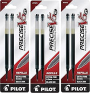 Pilot, Precise V5 RT Liquid Ink Refills, Extra Fine Point 0.5 mm, Black, Pack of 6