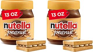 Nutella Peanut Spread With Cocoa, Smooth and Creamy, for Afternoon Snacking, Family Gifts, Unique Snacks, 13 oz (Pack of 2)