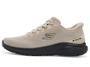 Men's Bounder 3.0 Reocurrence Hands Free Slip-in by Skechers – Mesh, Taupe/Black, Model 233459