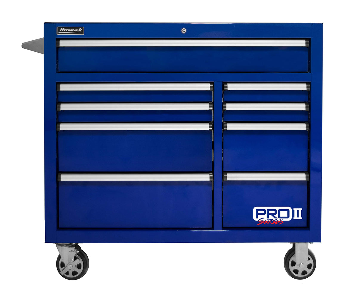 Homak Blue / 41 Inch - 9-Drawer Roller Cabinet / 1 Tool Chests & Cabinets