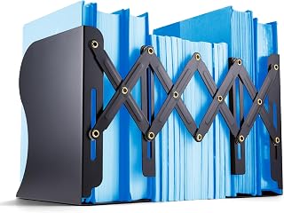 Officemate Adjustable Bookends, Expandable 4"-18", Black. | 4 to 18-Inch, Book Ends for Shelves, Office Book Supports for Books, Binders, Flexible Shelf Organization