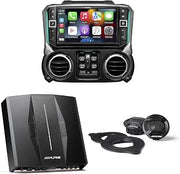 Alpine i509-WRA-JK Receiver SPV-10TW-WRA PXE-C80-88 Bundle | 9 in multimedia receiver bundle with SPV-10TW-WRA and PXE-C80-88 OPTIM8 8-channel Hi-Res DSP amplifier.