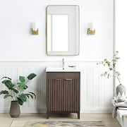 Palos Single Bath Vanity with White Ceramic Basin Top Without Mirror