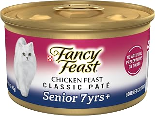 Purina Fancy Feast Chicken Senior Cat Food 7 Yrs + Wet Pate (24) 3 oz Cans