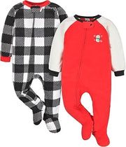 Gerber 2-Pack Baby & Toddler Girls Snowman Fleece Pajamas