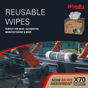 PowerClean X70 Medium Duty Cloths by Wypall – 192 Count (Pack of 1), Paper, White, Model 55300