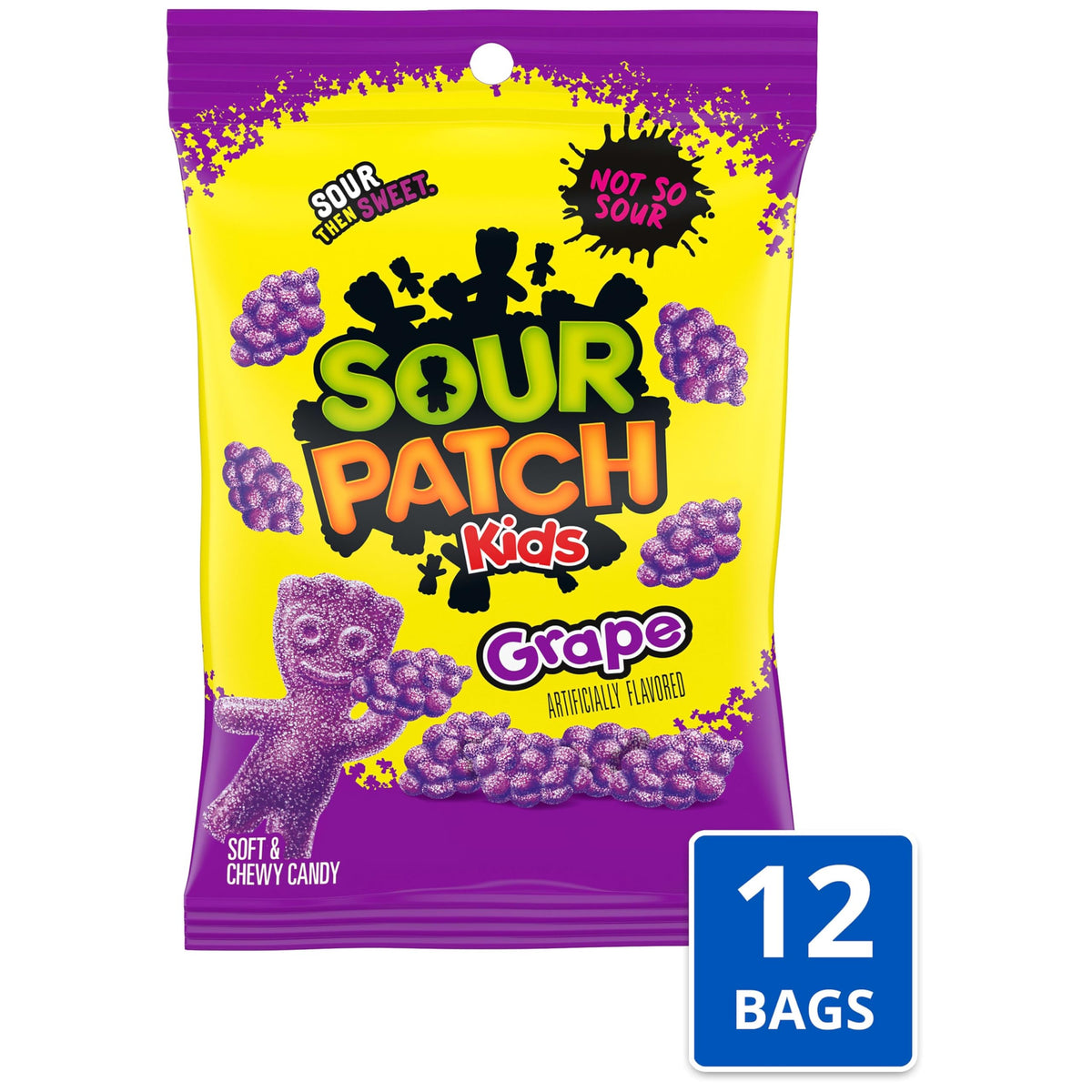 Grape Soft & Chewy Gummy Candy by Sour Patch Kids – 8 Ounce (Pack of 12), Grape, Pack of 12